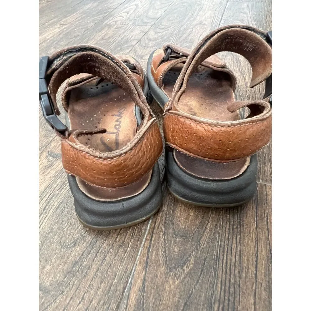 MENS Clarks Brown Leather Sport Outdoor Trail Hiking Water Sandals Size 7‎